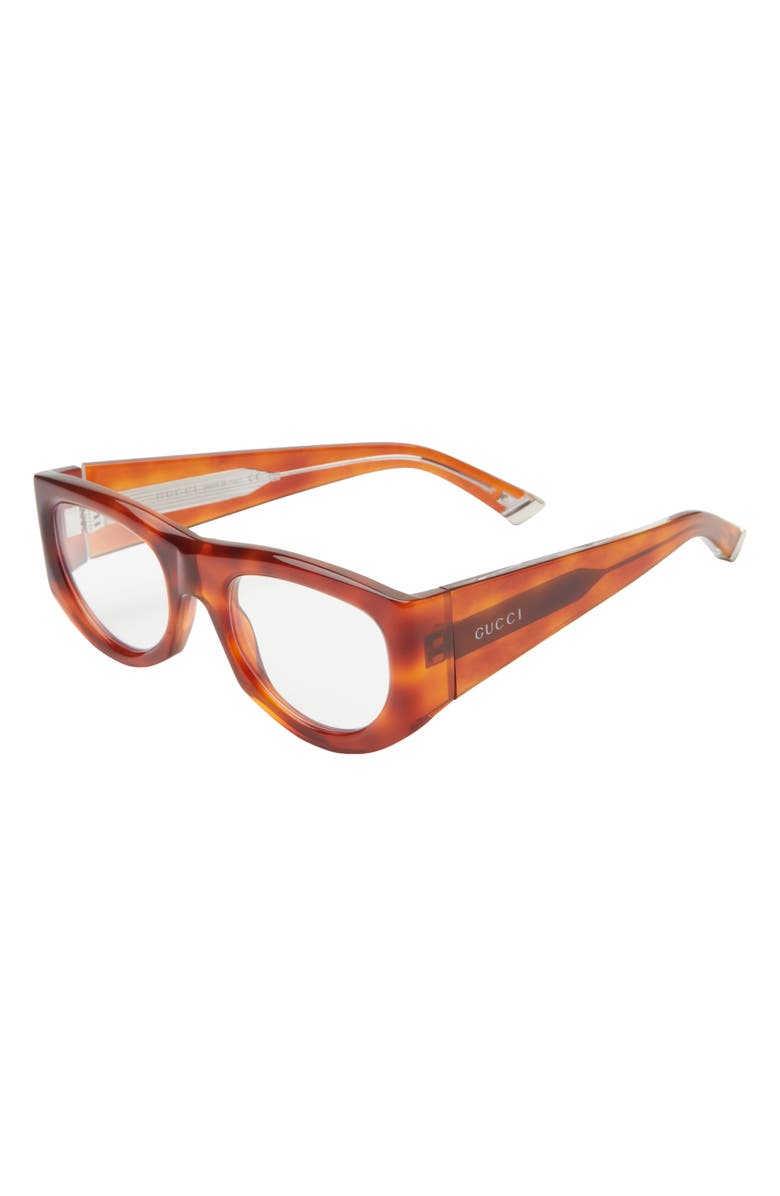 Gucci 53mm Rectangular Sunglasses, Alternate, color, Havana