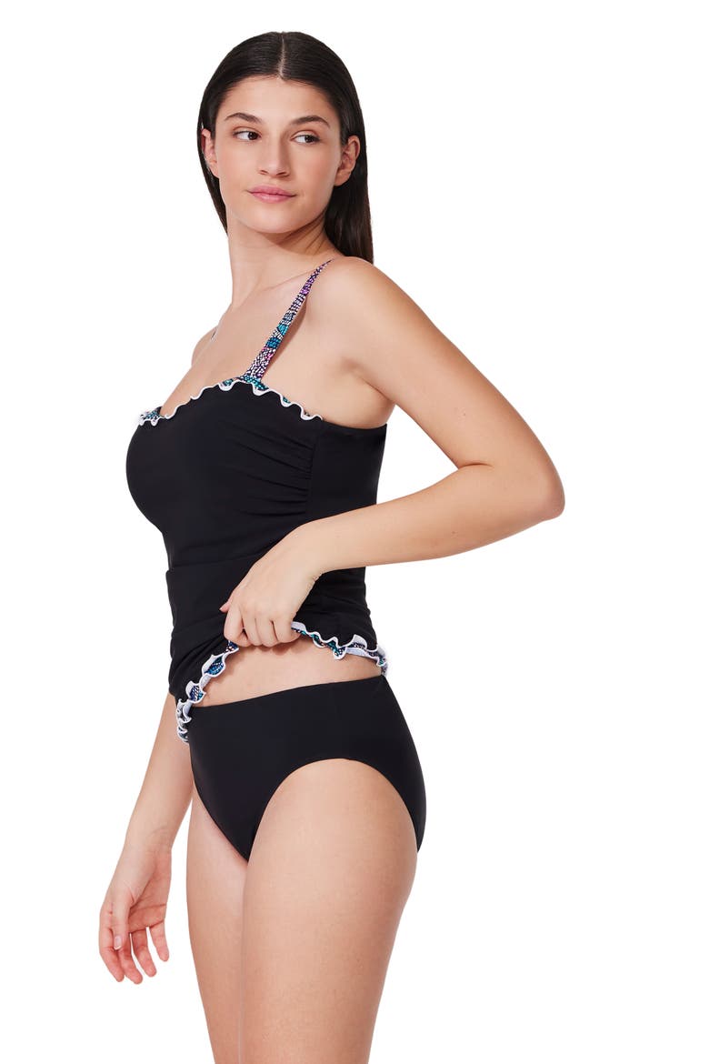 Layla Tricolore D-Cup Tankini Top, Alternate, color, Black