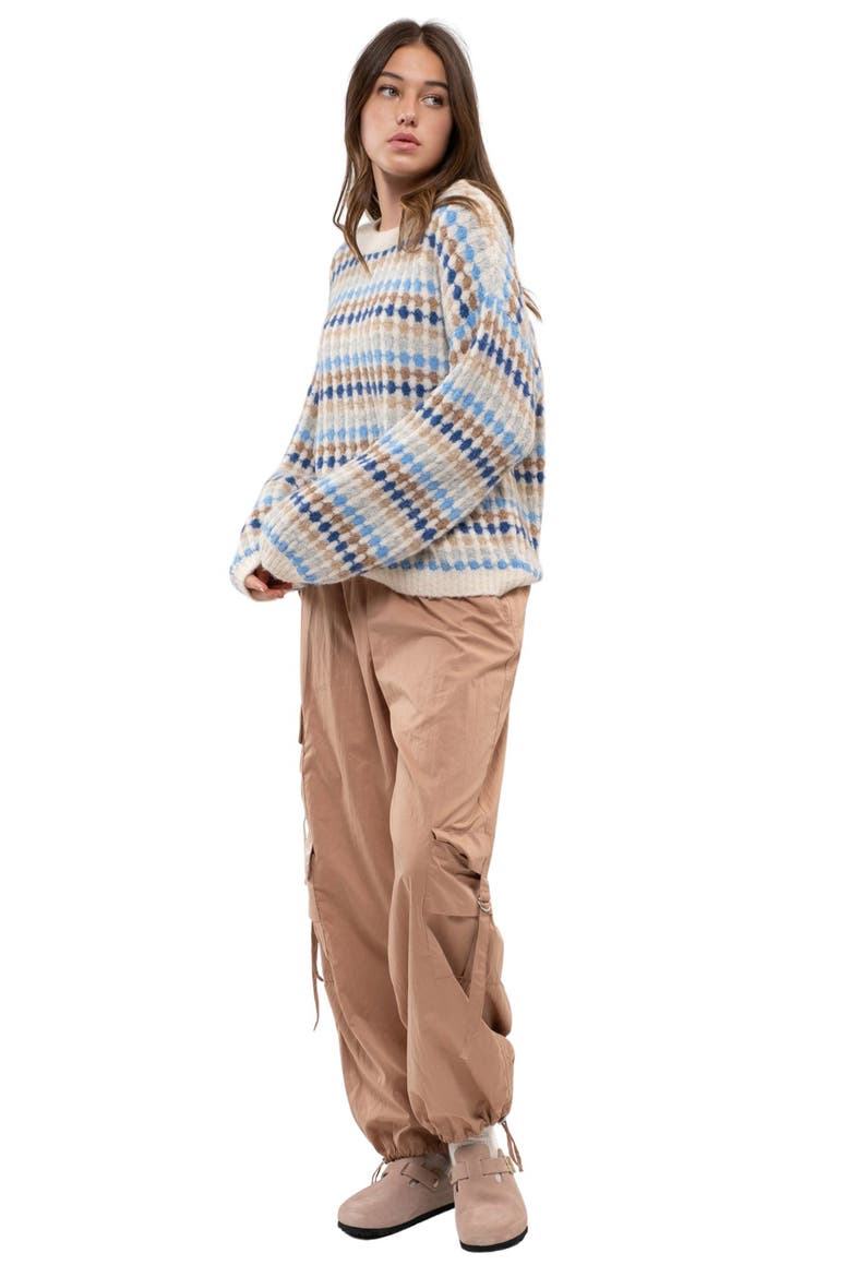 Drop Shoulder Crewneck Sweater, Alternate, color, DENIM MULTI