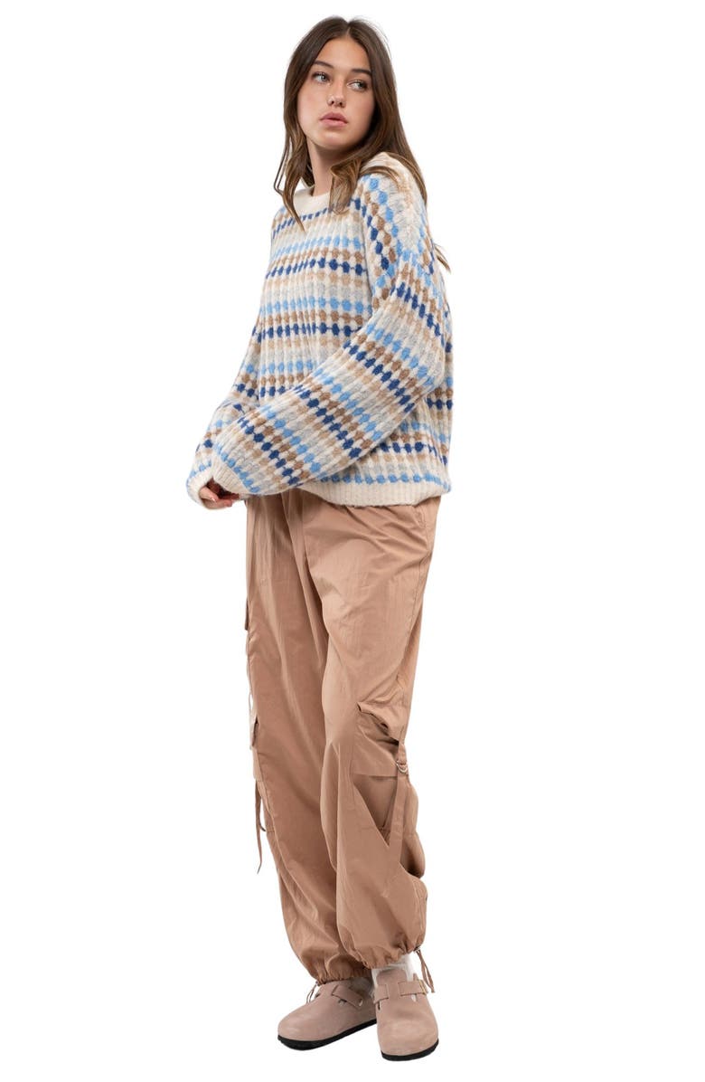 Blu Pepper Drop Shoulder Crewneck Sweater, Alternate, color, Denim Multi