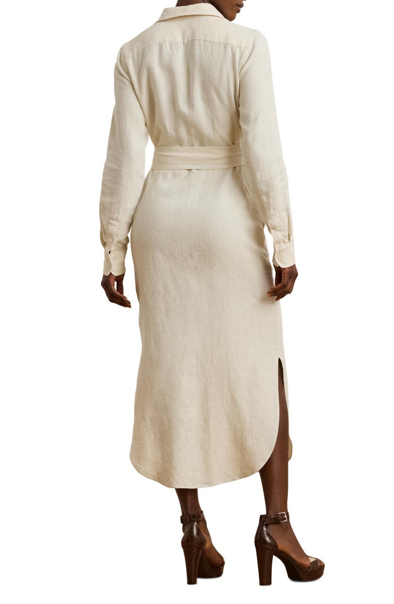Lauren Ralph Lauren Belted Long Sleeve Midi Shirtdress, Alternate, color, 