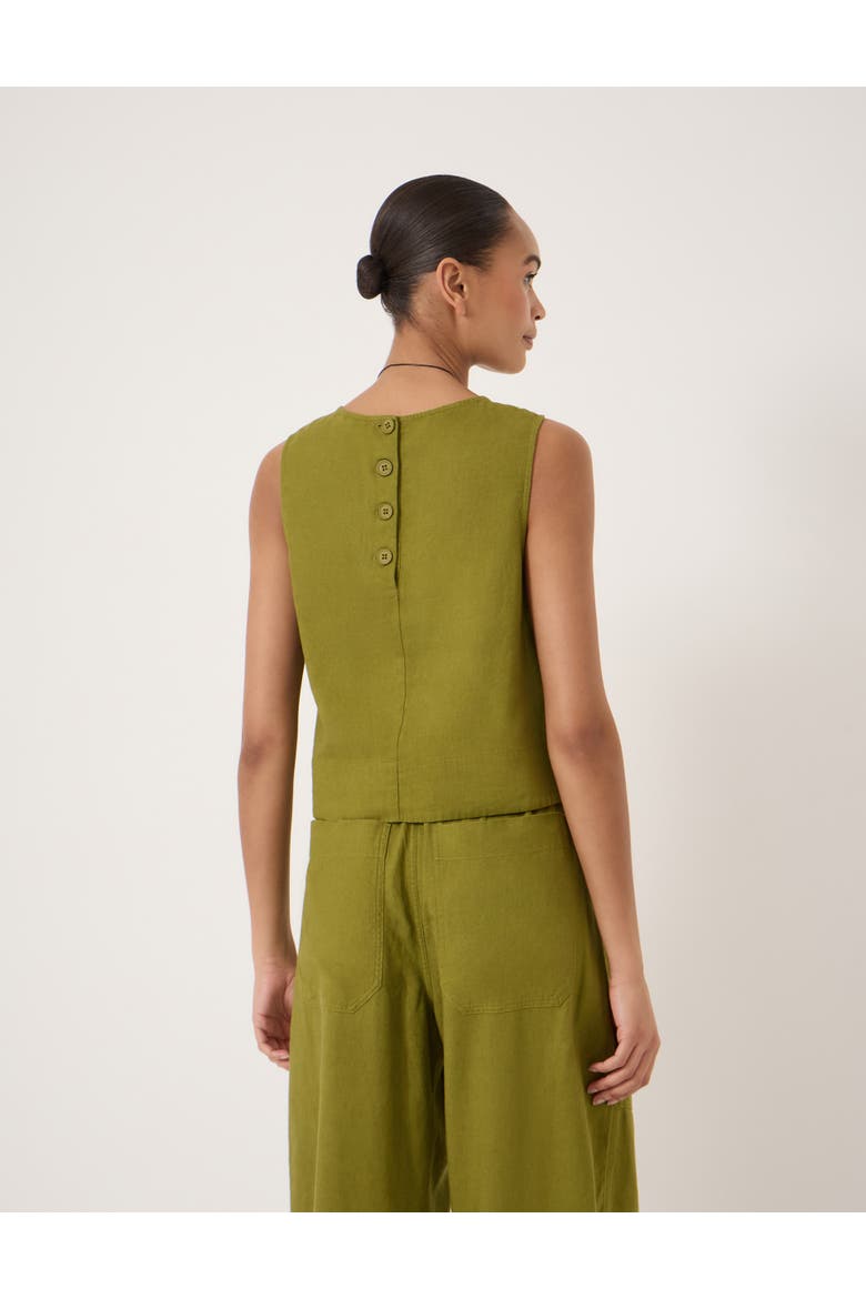 Vera Linen Blend Shell Top, Alternate, color, Olive Green