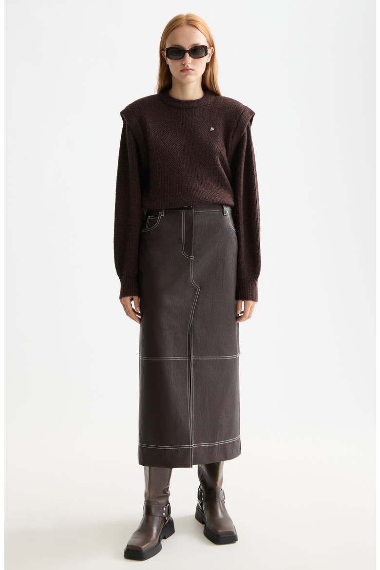 Extende Shoulder Crewneck Sweater, Alternate, color, CHOCOLATE PLUM
