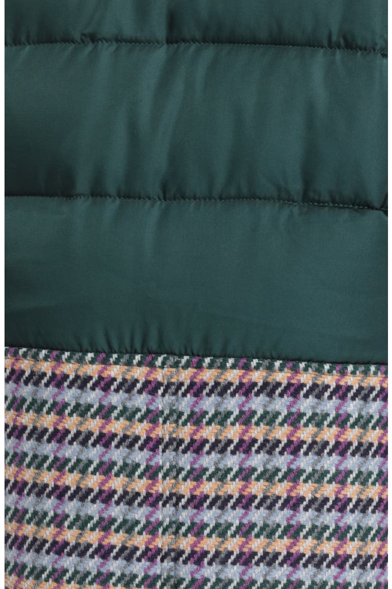 Mix Media Puffer Hooded Coat, Alternate, color, EMERALD/ PURPLE MULTI TWEED