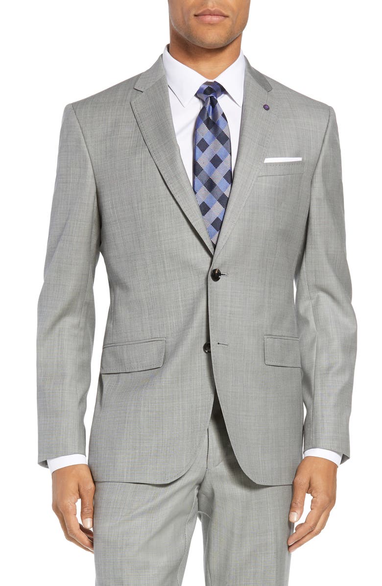 Ted Baker London Jay Trim Fit Solid Wool Suit, Alternate, color,