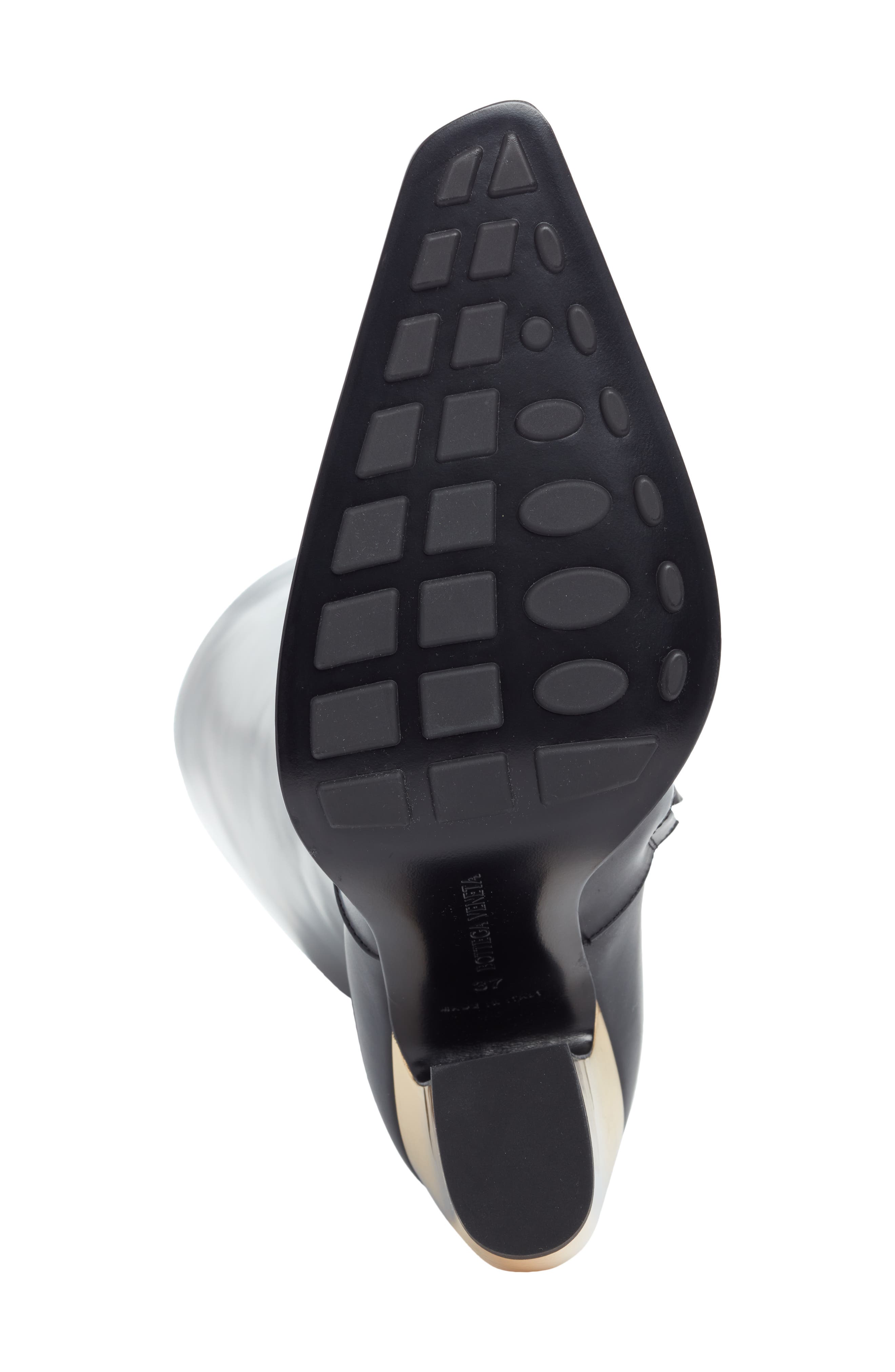 Bottega Veneta Tex Pointed Toe Knee High Boot, Alternate, color, Black Gold