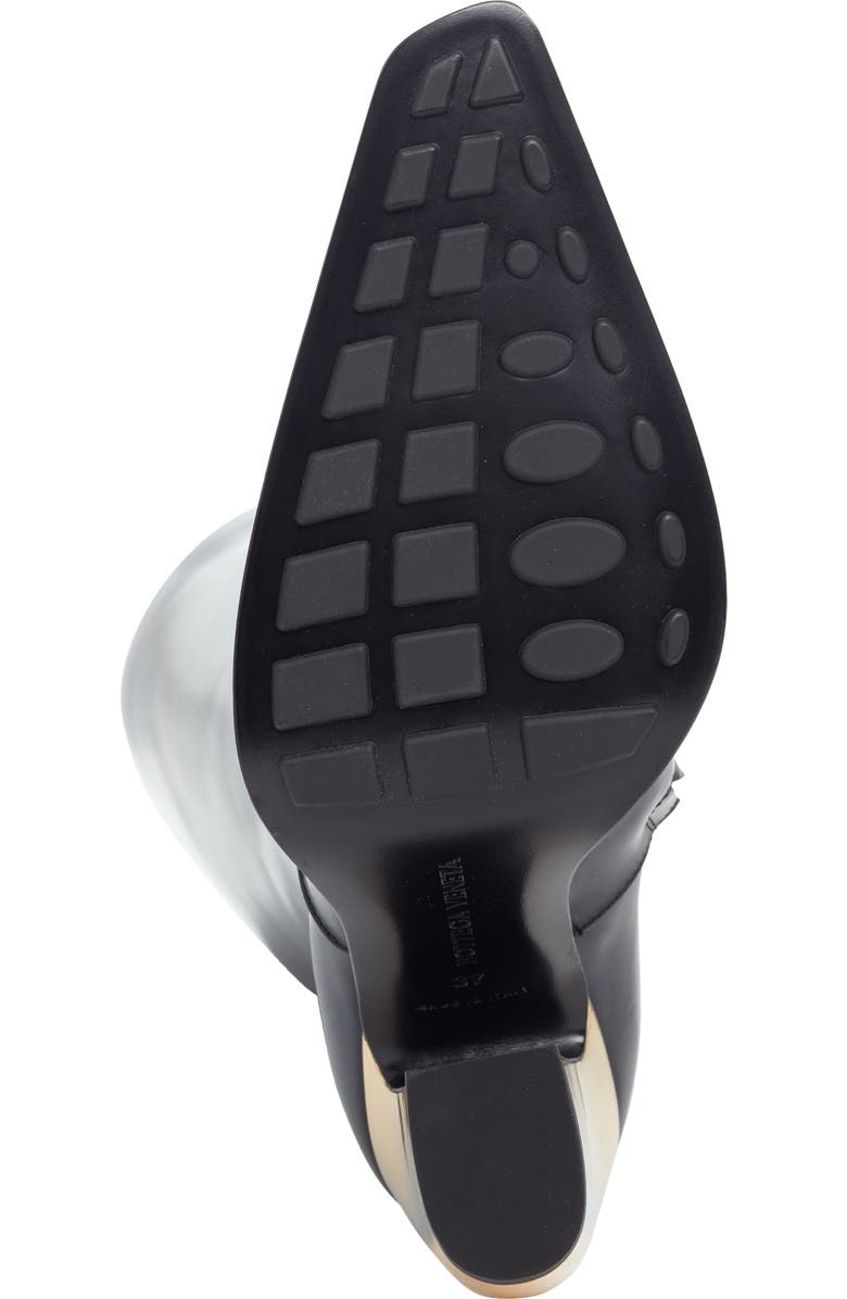 Bottega Veneta Tex Pointed Toe Knee High Boot, Alternate, color, Black Gold