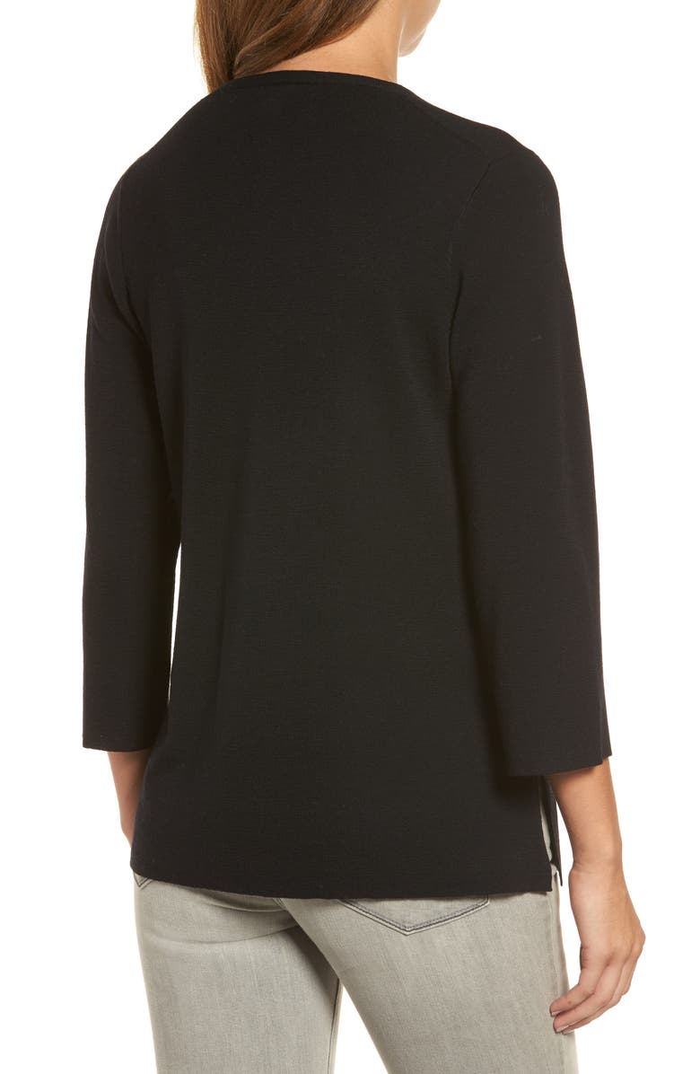 Eileen Fisher Merino Wool V-Neck Top, Alternate, color, 