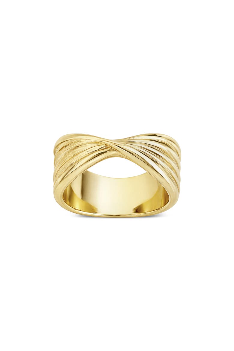 Genesis Sculpted Crossover Ring, Main, color, GOLD