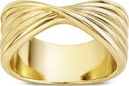 Sterling Forever Genesis Sculpted Crossover Ring