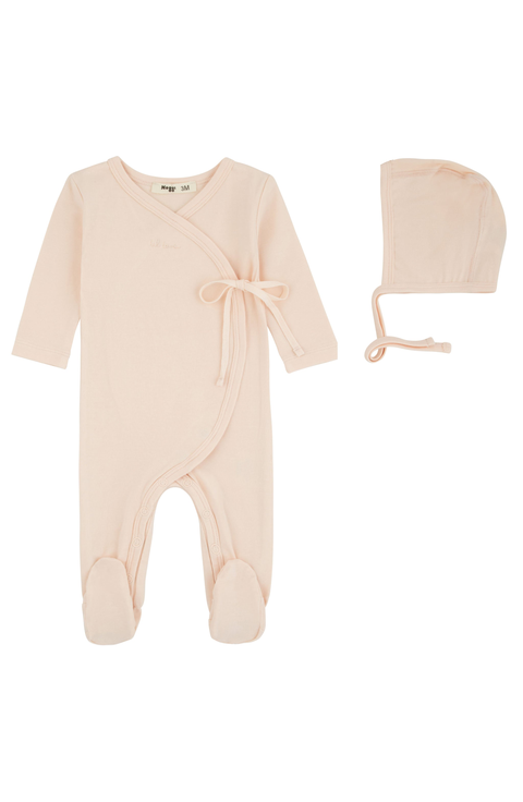 Lil Love Embroidered Wrap Footie and Bonnet