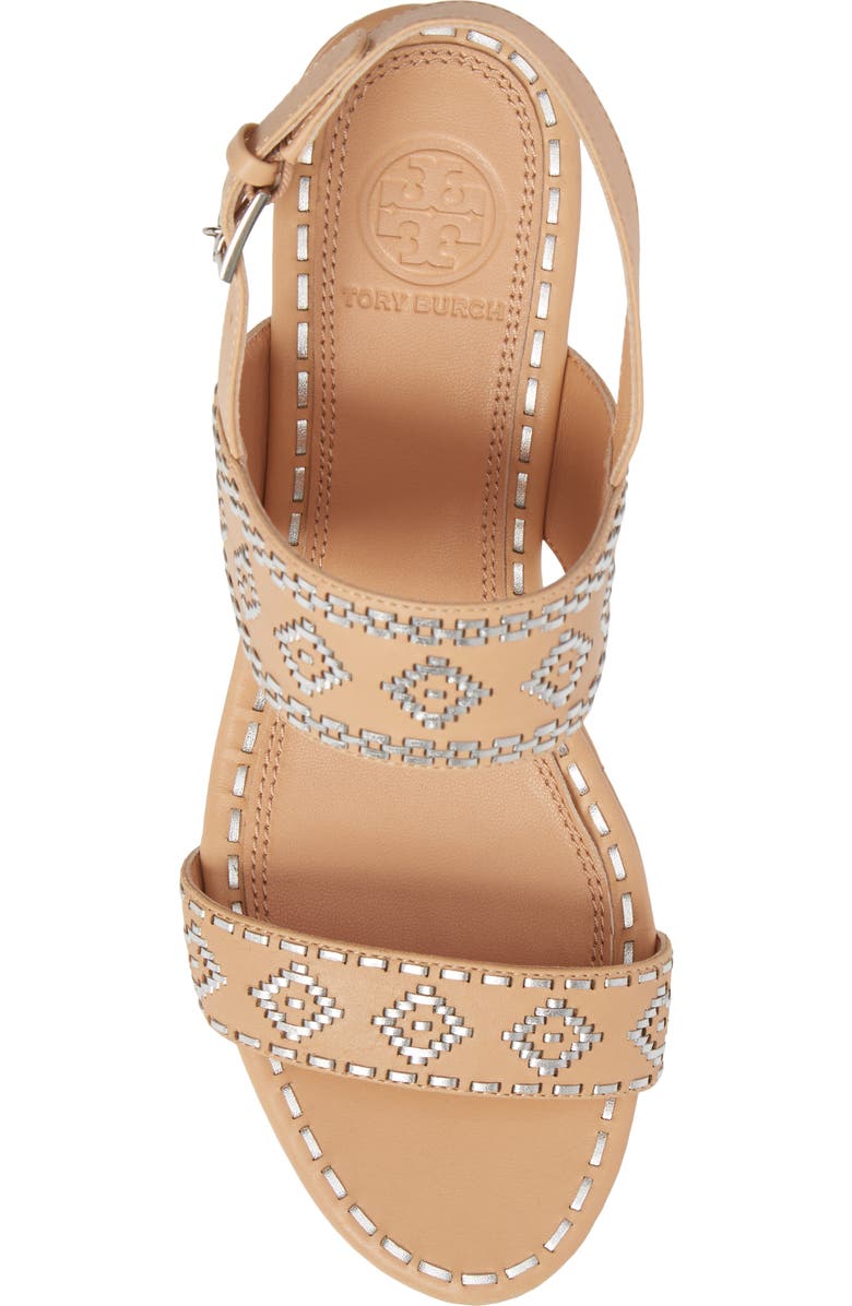 Tory Burch Blake Embroidered Platform Wedge, Alternate, color,