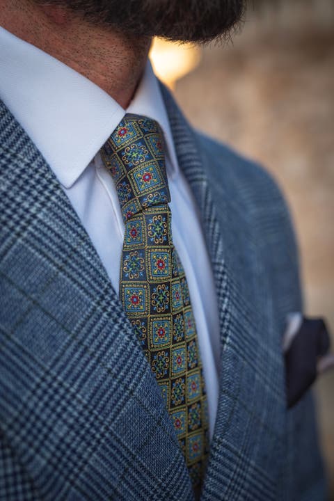 De Sica- Extra Long Silk Jacquard Tie for Men