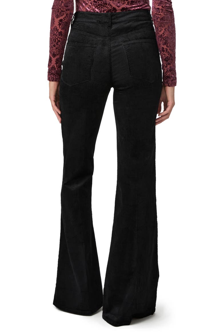 Charlie High Waist Flare Corduroy Pants, Alternate, color, BLACK