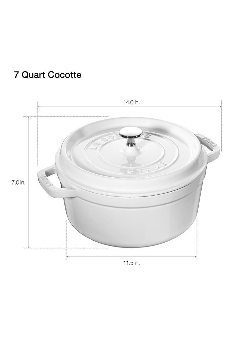 7-Quart Enameled Cast Iron Dutch Oven, Alternate, color, MATTE WHITE