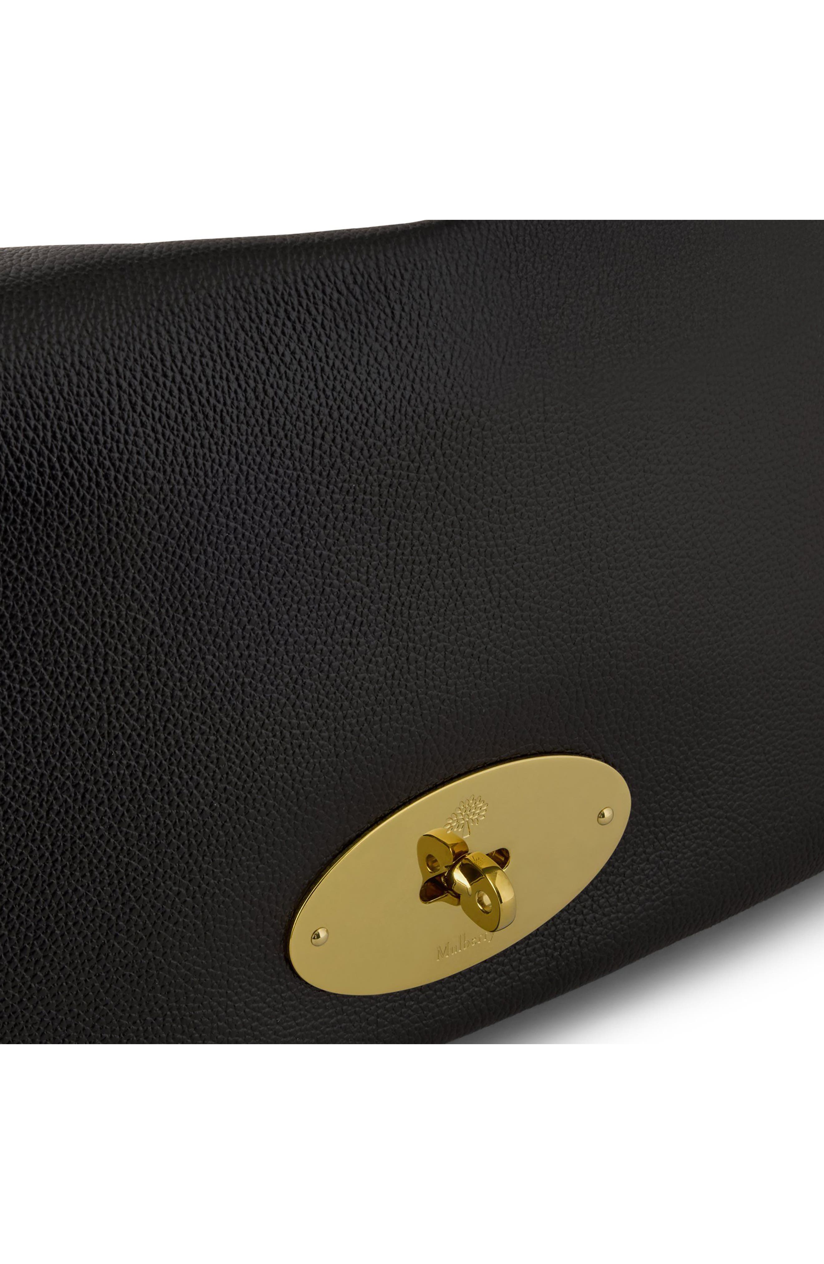 Large Delilah Leather Flap Shoulder Bag, Alternate, color, BLACK