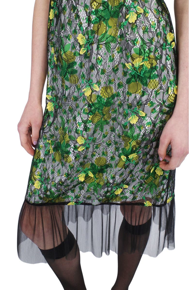 Anna Sui Rosebuds and  Lace Combo Dress, Alternate, color, Black Multi