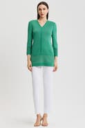 Ming Wang Classic Burnout Medallion Soft Knit Tunic