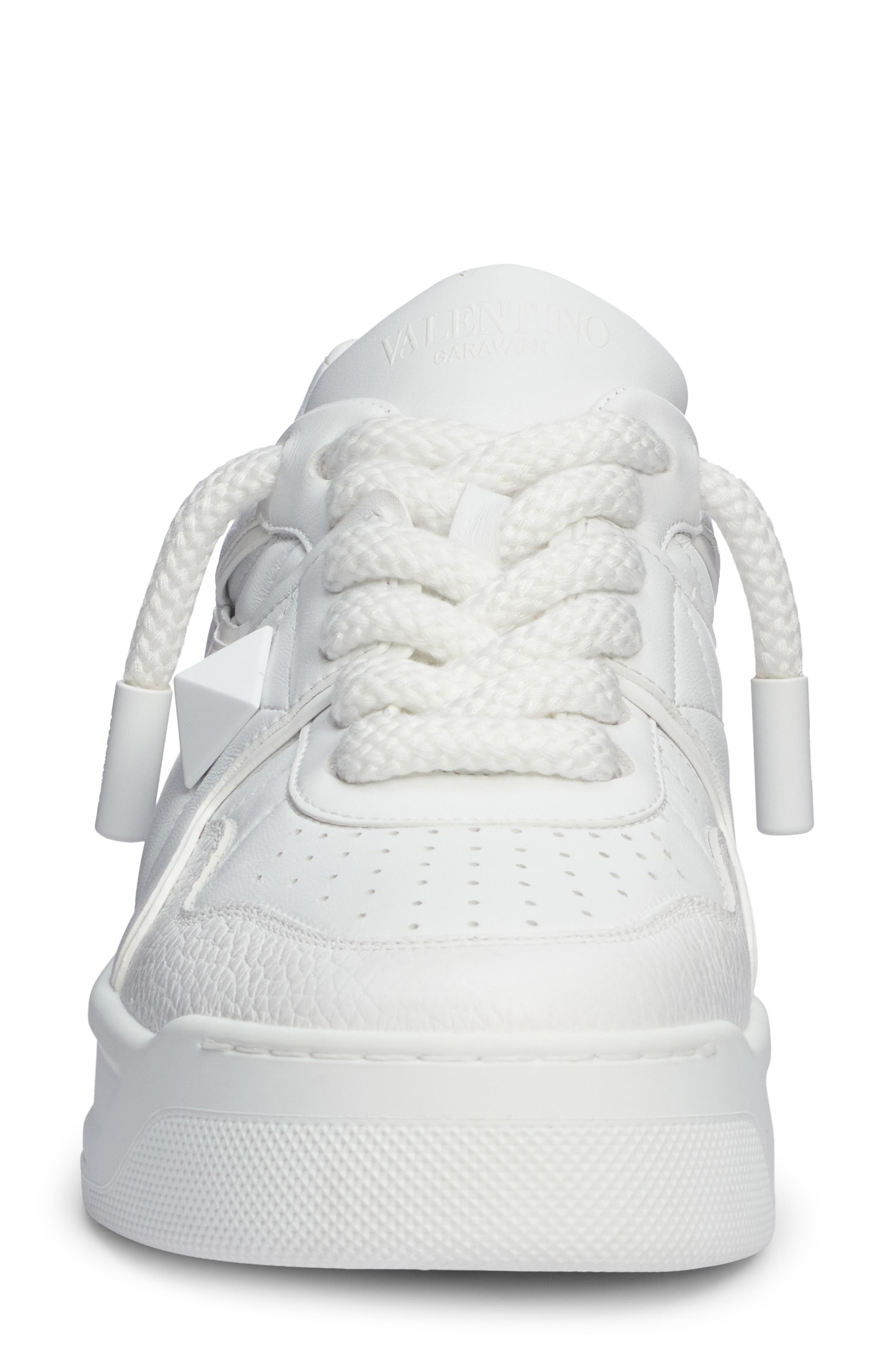 Valentino Garavani XL One Stud Low Top Sneaker, Alternate, color, 0Bo-Bianco