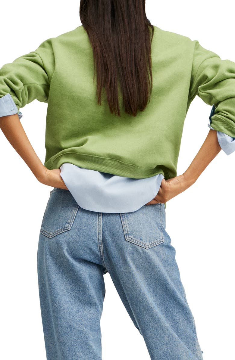 MANGO Cotton Blend Crewneck Sweatshirt, Alternate, color,
