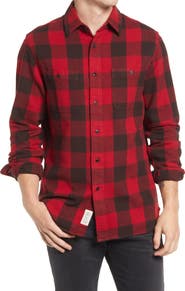 Schott NYC Buffalo Check Flannel Long Sleeve Button-Up Shirt
