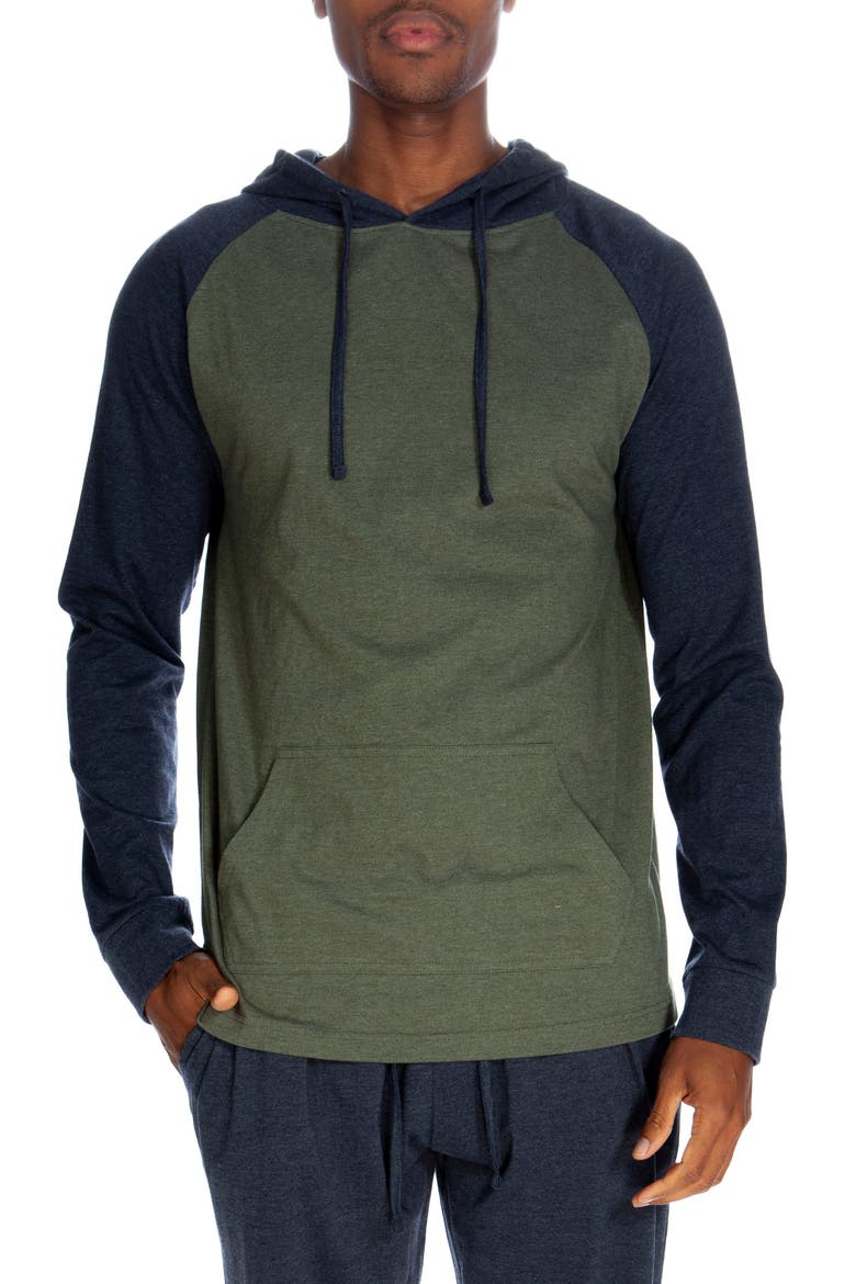 Raglan Hoodie, Main, color, HEATHER GREEN NAVY