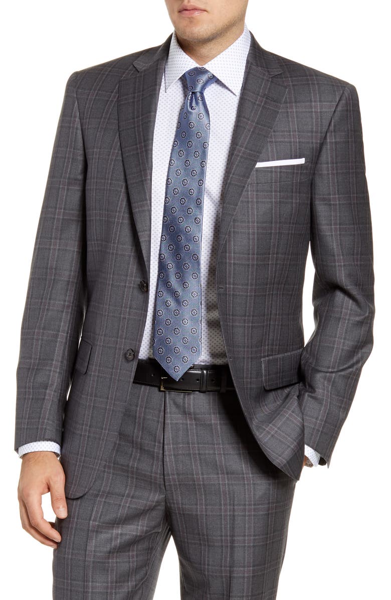 Hart Schaffner Marx Classic Fit Plaid Wool Suit, Alternate, color, 