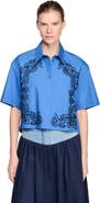 SANDRO Embroidered and beaded shirt