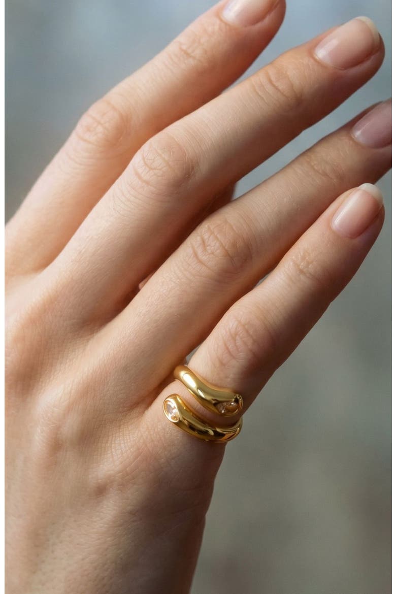 Twisted Stone Pinky Ring, Alternate, color, GOLD