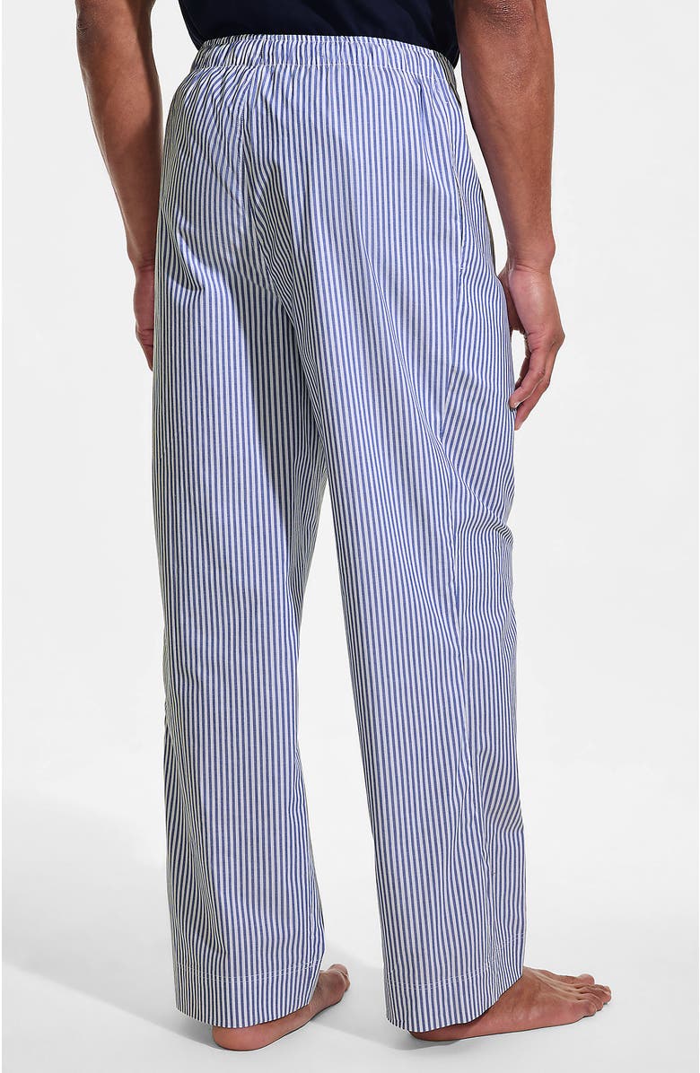 Lands' End Poplin Pajama Pants, Alternate, color, Sapphire Gem Blue Stripe