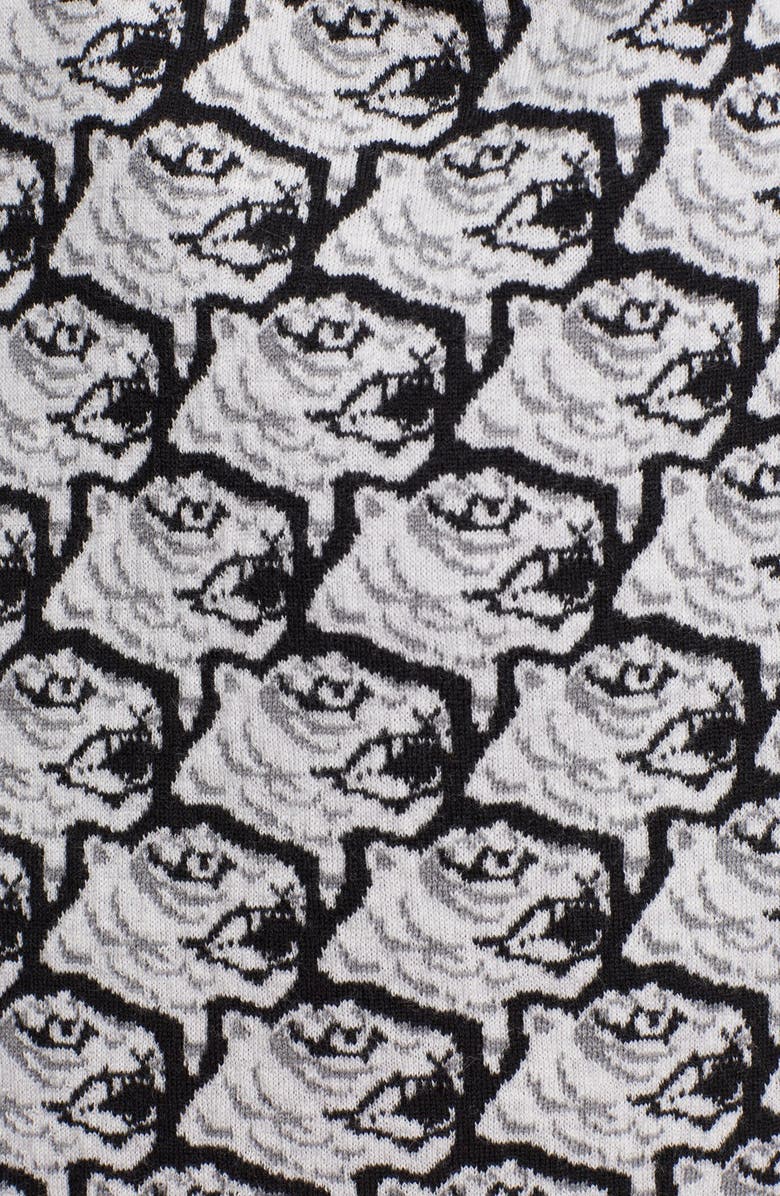 KENZO Allover Tiger Jacquard Wool Scarf, Alternate, color, 