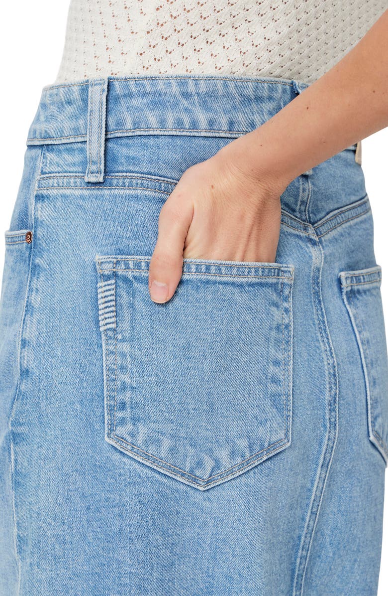 PAIGE Angela Denim Midi Skirt, Alternate, color, Ysabel