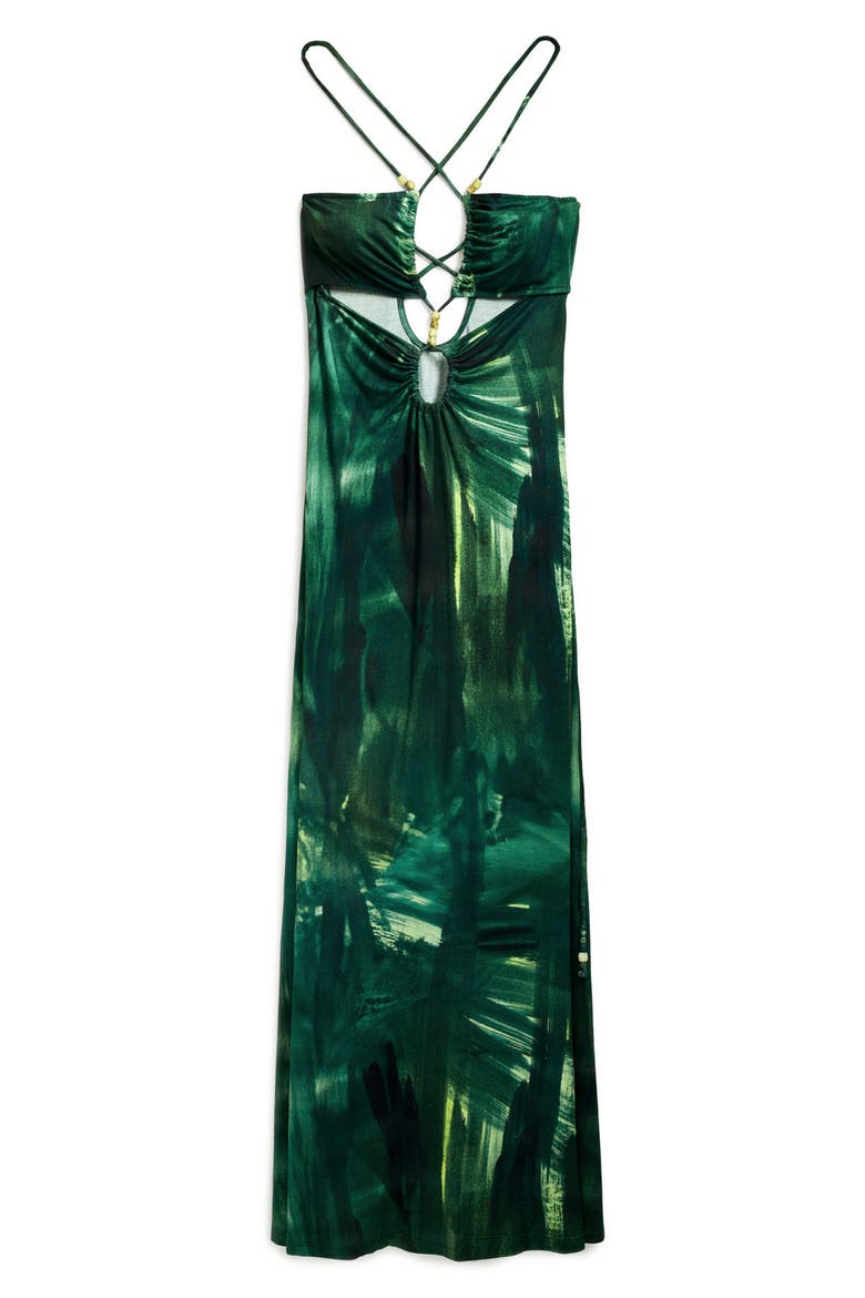 Cutout Maxi Dress, Alternate, color, GREEN