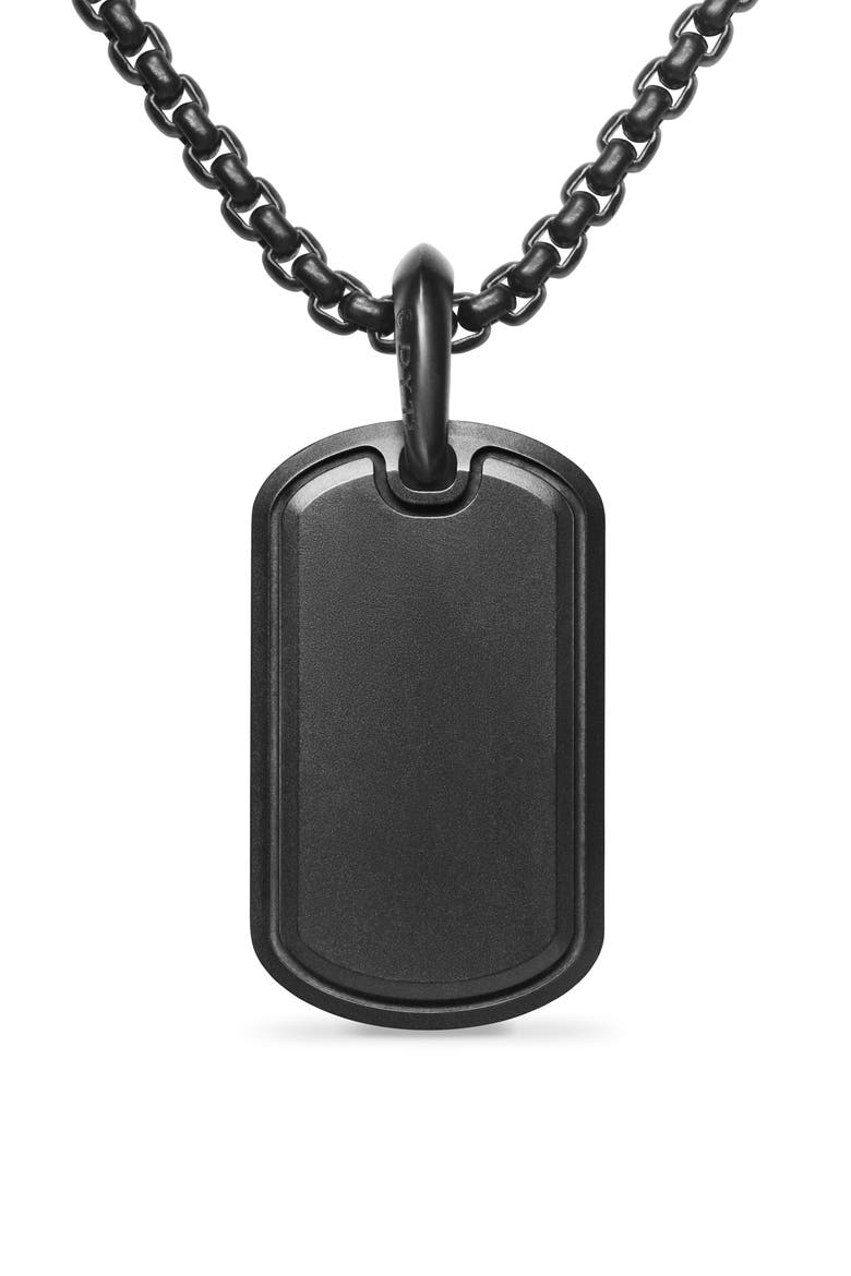 Men's Sculpted Cable Tag in Black Titanium with Black Diamonds, 27mm, Alternate, color, BLACK TITANIUM