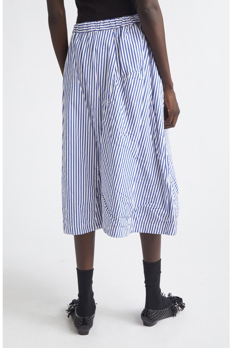 Stripe Asymmetric Cotton Midi Skirt, Alternate, color, WHITE/ BLUE