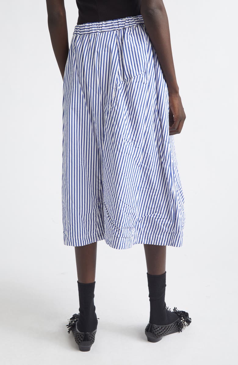 Comme des Garçons Comme des Garçons Stripe Asymmetric Cotton Midi Skirt, Alternate, color, White/ Blue