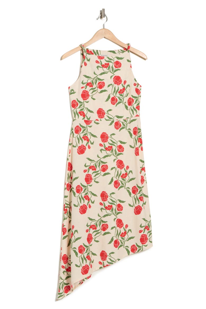 Floral Print Asymmetrical Dress, Alternate, color, WHITECAP GRAY ALLOVER FLORAL