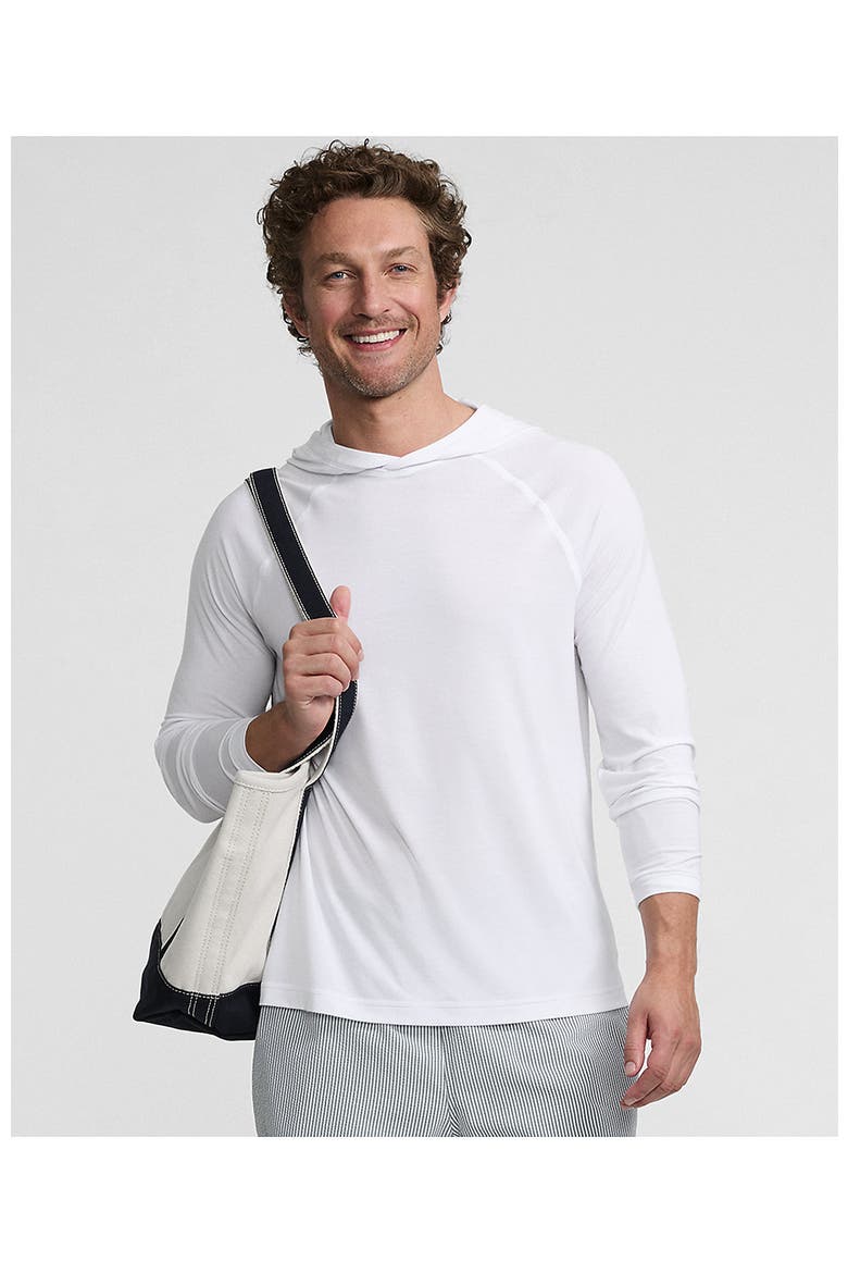 Cooling Long Sleeve UPF 50 Hooded Swim Tee Rash Guard, Alternate, color, White