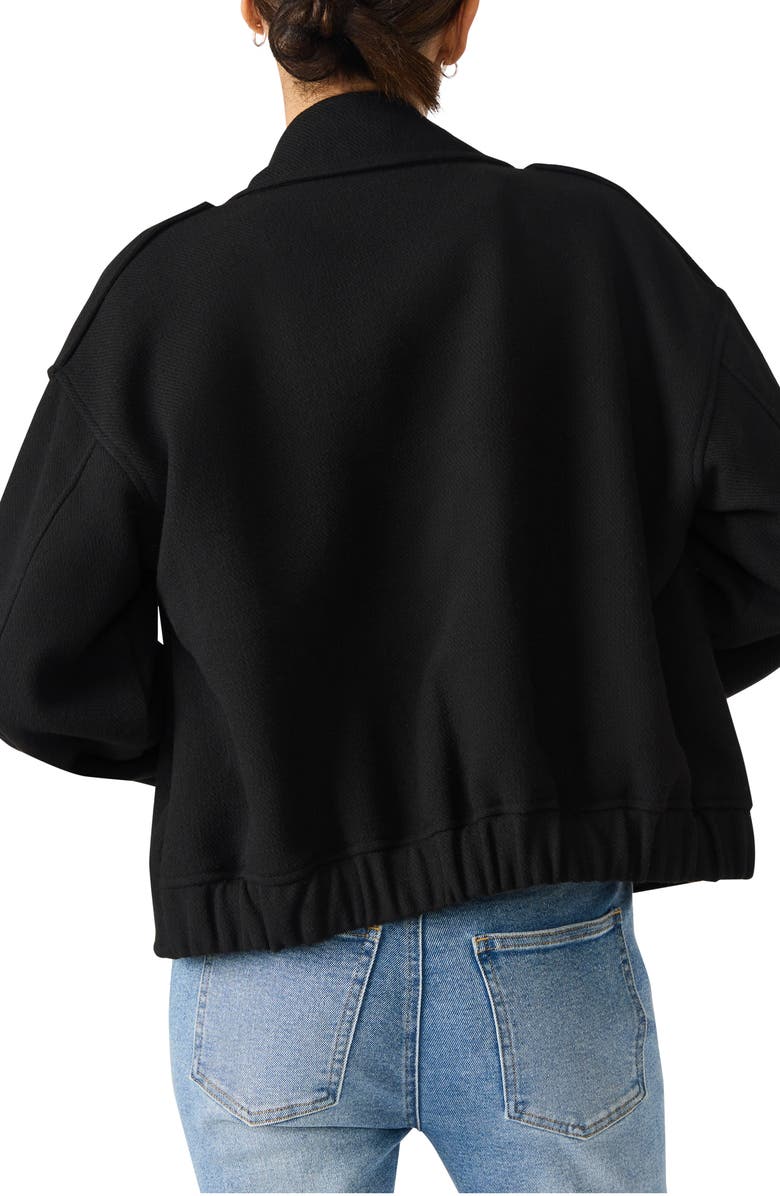 Steve Madden Double Breasted Crop Jacket, Alternate, color, Black