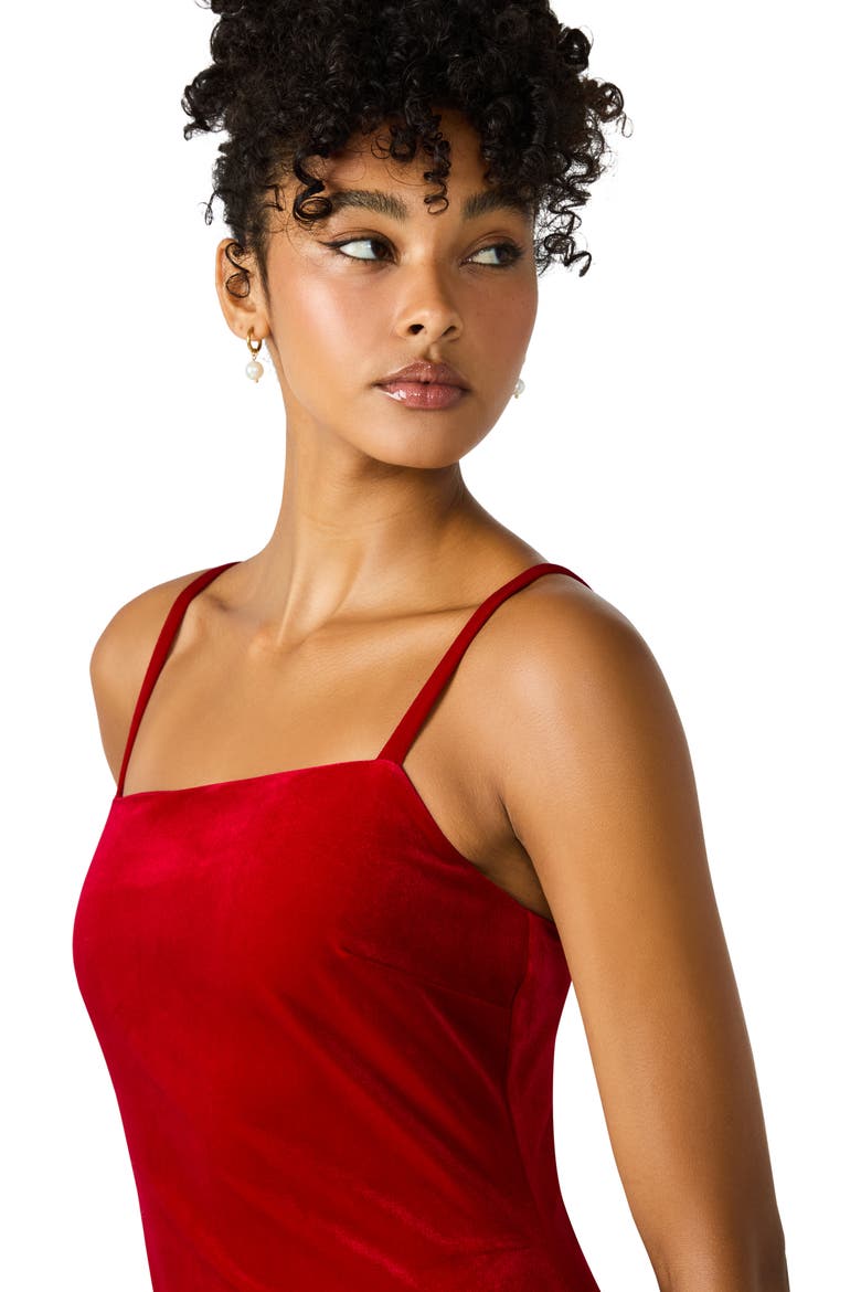 Giovanna Bubble Hem Minidress, Alternate, color, RED VELVET