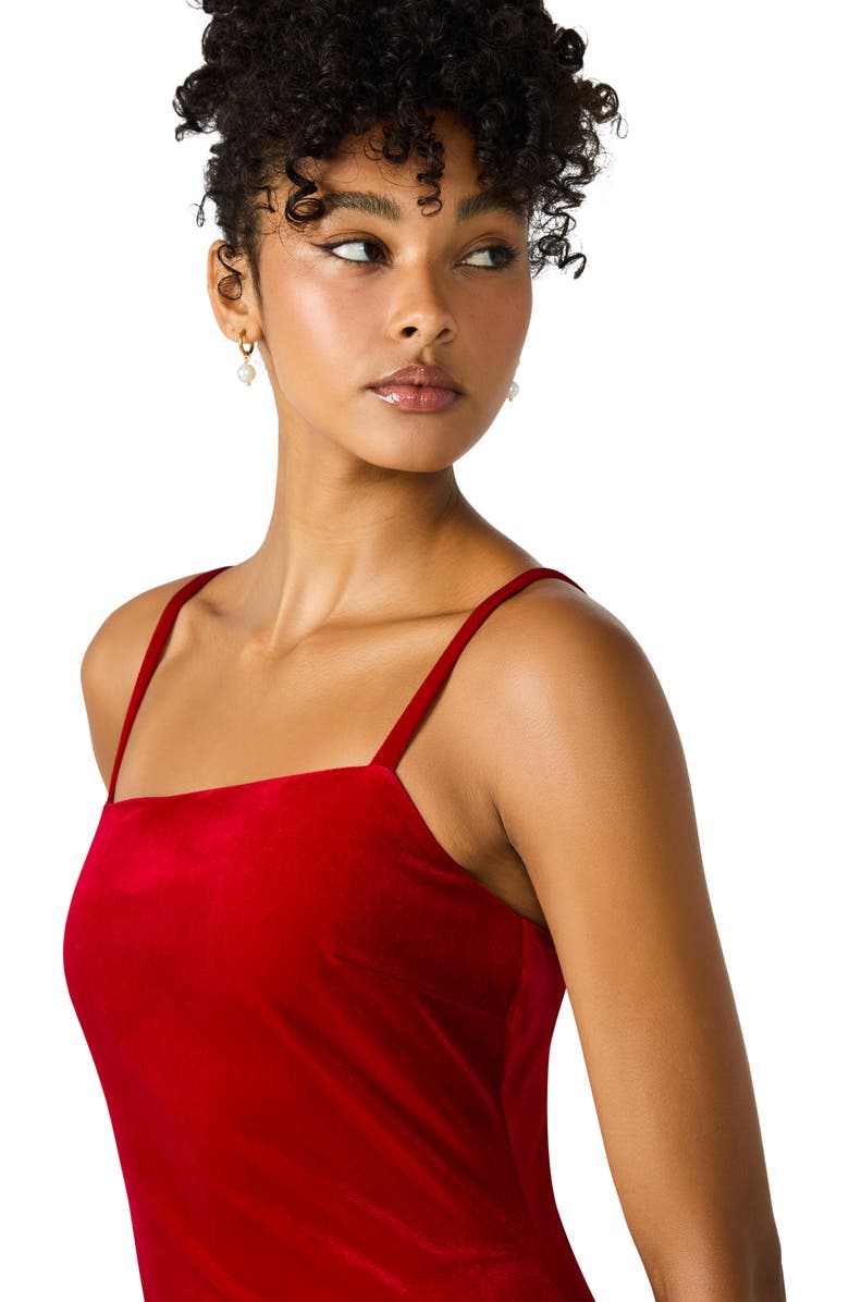 Steve Madden Giovanna Bubble Hem Minidress, Alternate, color, Red Velvet