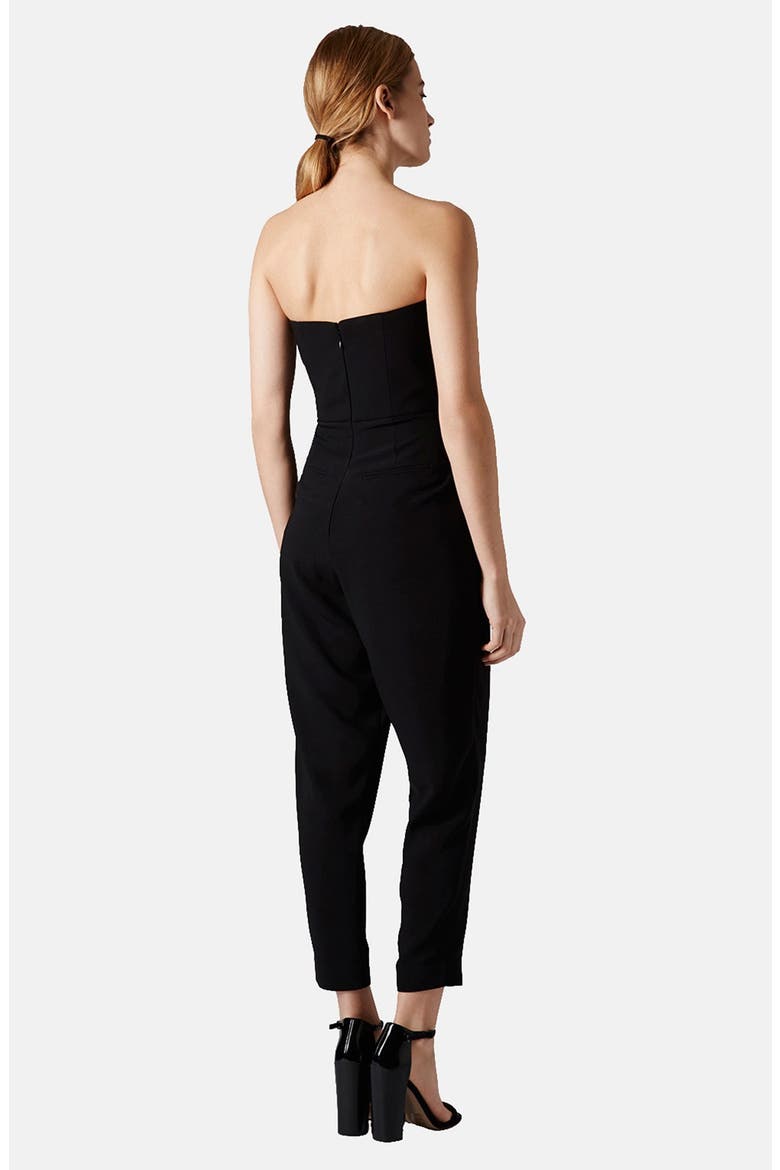 Tailored Strapless Jumpsuit, Alternate, color, BLACK