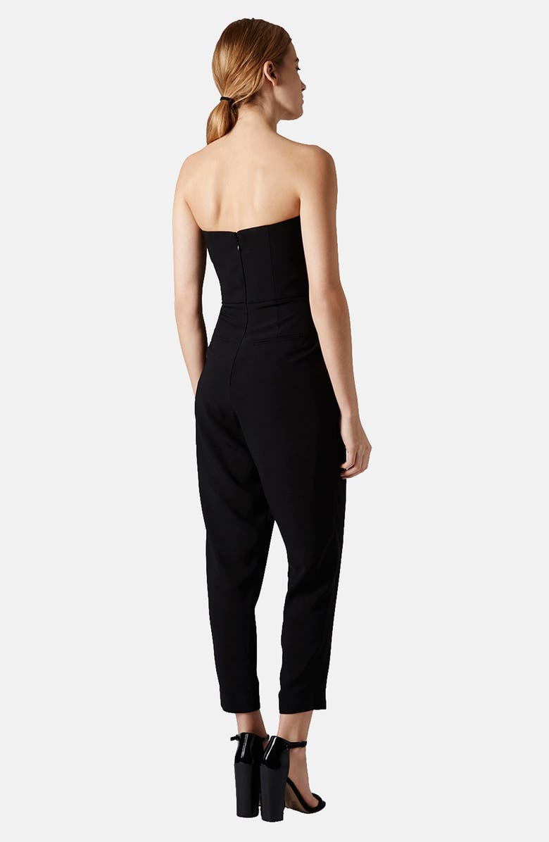 Topshop Tailored Strapless Jumpsuit, Alternate, color, 