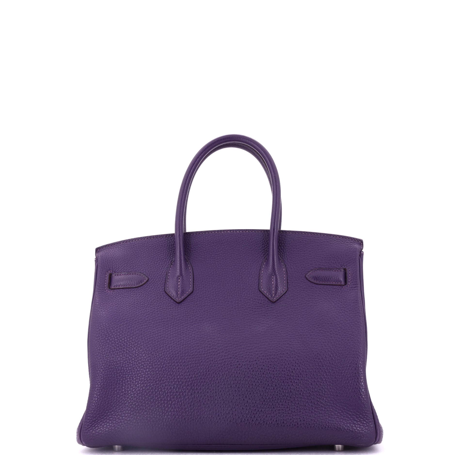 Pre-Owned Hermes Birkin Handbag Purple Togo with Palladium Hardware 30, Alternate, color, 