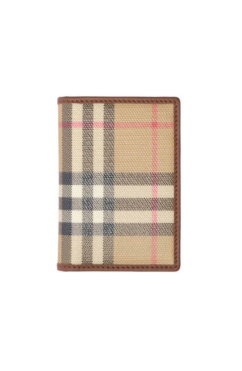 Burberry Check Passport Holder, Main, color, Archive Beige