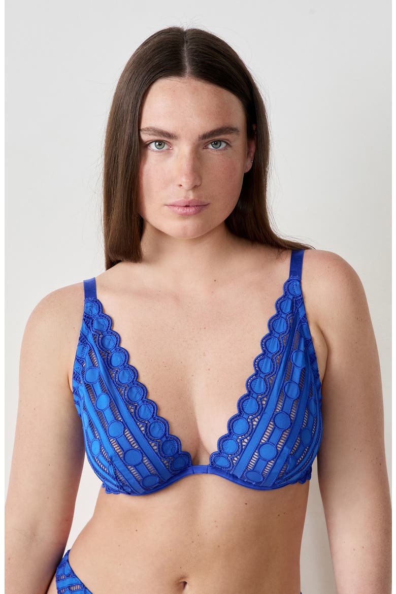 Enjouee Underwire Triangle Bra, Alternate, color, INDIGO
