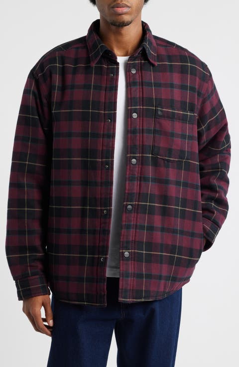 Gargan Plaid Cotton Flannel Snap-Up Shirt Jacket