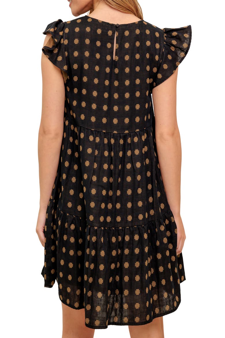 Babydoll Minidress, Alternate, color, BLACK BROWN