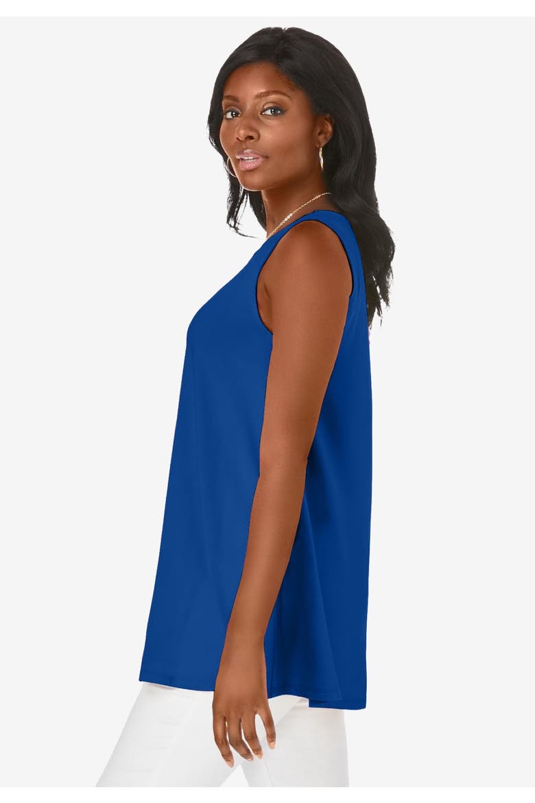 Stretch Knit Sleeveless Swing Tunic, Alternate, color, DARK SAPPHIRE