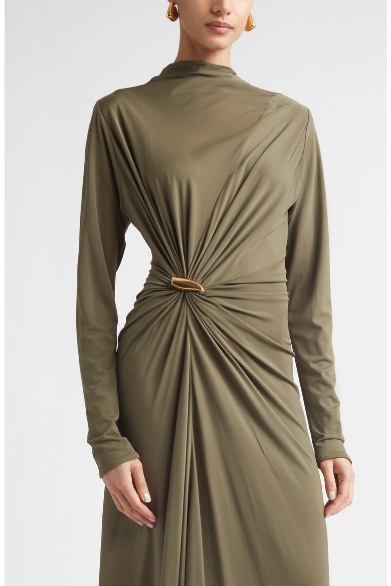 Long Sleeve Crepe Jersey Maxi Dress, Alternate, color, CAMO